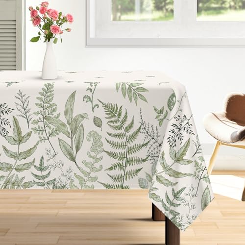 Arquiel Tischdecke Landhaus Vintage Blätter, Tischdecken Abwaschbar Rechteckige Wasserabweisend Tischtuch Tischdeck Für Garten, Küche Essen Parteien Frühling/Sommer (152 X 304 cm) von Arquiel