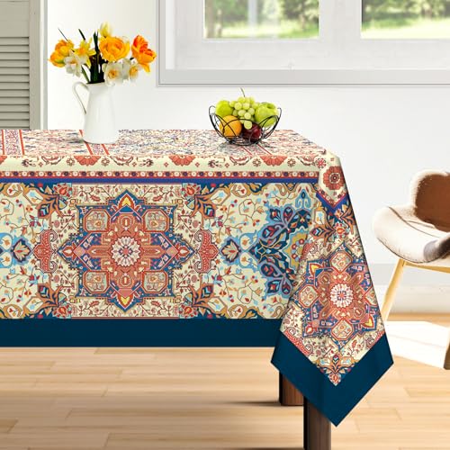 Arquiel Tischdecke Mexiko Boho Kariert, Tischdecken Abwaschbar Rechteckige Tischtuch Vintage Blumen Halloween Fiesta Party Tag Tischdeck Für Garten, Küche Essen Parteien (152X213Cm) von Arquiel