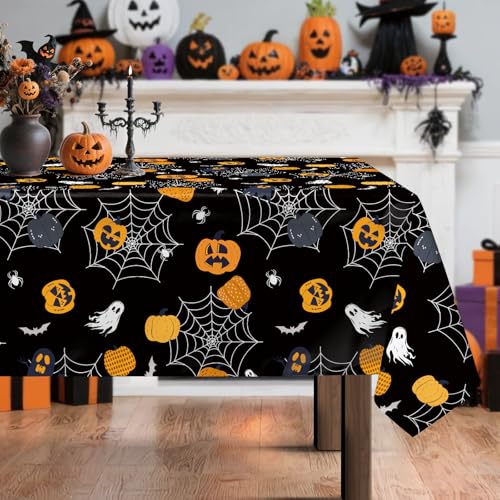 Arquiel Tischdecke Rechteckige, Halloween Geist Kürbis Tischtuch Abwaschbar Tischdecken Wasserabweisend Tischdecke für Party Feiertage Herbst Abendessen Dekor(152 x 264 cm) von Arquiel