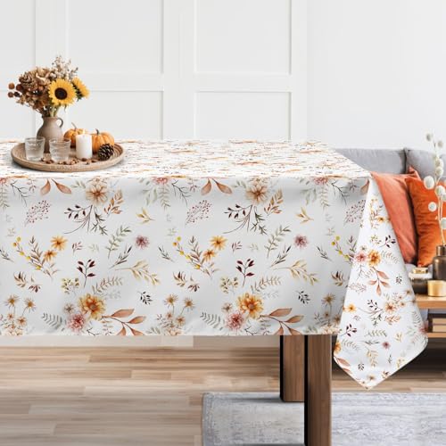 Arquiel Tischdecke Rechteckige, Tischtuch Abwaschbar Erntedankfest Tischdecken Blume Tischdecke für Party Picknick Herbst Abendessen Dekor(152 x 213 cm) von Arquiel