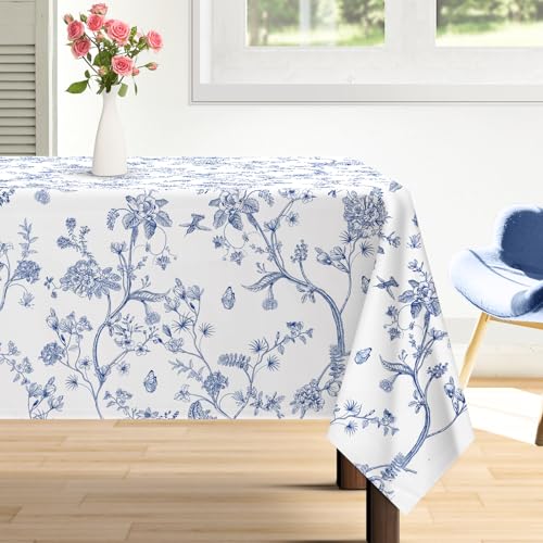 Arquiel Tischdecke Vogel Zweigstelle, Tischdecken Abwaschbar Rechteckige Tischtuch Frühling Französisch Tischdeck für Haus Küche Esszimmer Party Dekoration(152 x 213 cm) von Arquiel