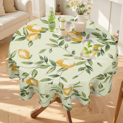 Arquiel Zitronen Gelb Tischdecke Runden, Sommer Tischtuch Abwischbar PVC Wasserdicht öLdichte Wachstischdecke Pflegeleich Tischbelag FüR Küche Und Party Outdoor Schmücken 120x120cm Arquiel Zitronen Gelb Tischdecke Runden, Sommer Tischtuch Abwischbar PVC Wasserdicht öLdichte Wachstischdecke Pflegeleich Tischbelag FüR Küche Und Party Outdoor Schmücken 120x120cm von Arquiel