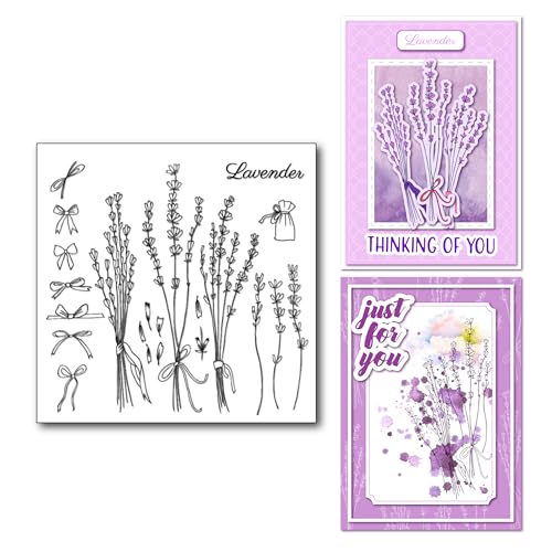 Arrietty Stempel mit Lavendelblumen, Blättern, Gummi, transparent, für Scrapbooking, dekorative Karten, transparent von Arrietty