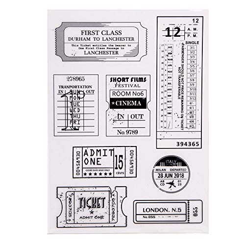 Arrietty Transparente Stempel im Vintage-Retro-Stil, für Tickets, Reisen, Reisen, Kartenherstellung, Dekoration und Bastelarbeiten, Scrapbooking-Werkzeuge, Gummistempel von Arrietty