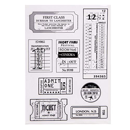 Arrietty Transparente Stempel im Vintage-Retro-Stil, für Tickets, Reisen, Reisen, Kartenherstellung, Dekoration und Bastelarbeiten, Scrapbooking-Werkzeuge, Gummistempel Arrietty Transparente Stempel im Vintage-Retro-Stil, für Tickets, Reisen, Reisen, Kartenherstellung, Dekoration und Bastelarbeiten, Scrapbooking-Werkzeuge, Gummistempel von Arrietty