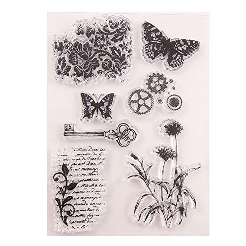Arrietty Transparente Stempel mit Löwenzahn, Blumen, Schmetterling, Schlüsselausrüstung, englischer Buchstaben-Hintergrund, für Kartengestaltung, Dekoration und Bastelarbeiten Arrietty Transparente Stempel mit Löwenzahn, Blumen, Schmetterling, Schlüsselausrüstung, englischer Buchstaben-Hintergrund, für Kartengestaltung, Dekoration und Bastelarbeiten von Arrietty