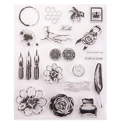 Arrietty Vintage-Stil-Tintenmarkierungen, Wabenblumenstifte, Just a Note, transparente Stempel für Kartengestaltung, Dekoration und Bastelarbeiten von Arrietty