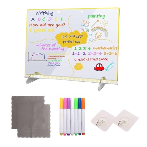 Arroopu LED Notiz Board Mit Farben, Acryl Trockenlöschtafel Mit Licht, Malbrett Mit 7-Farben Stiften Für Büro Unterricht Familie Kinder Arroopu LED Notiz Board Mit Farben, Acryl Trockenlöschtafel Mit Licht, Malbrett Mit 7-Farben Stiften Für Büro Unterricht Familie Kinder von Arroopu