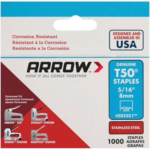 ARROW T50 Staples Box 1000 - Stainless Steel 505ss 8mm 5/16in ARROW T50 Staples Box 1000 - Stainless Steel 505ss 8mm 5/16in von Arrow