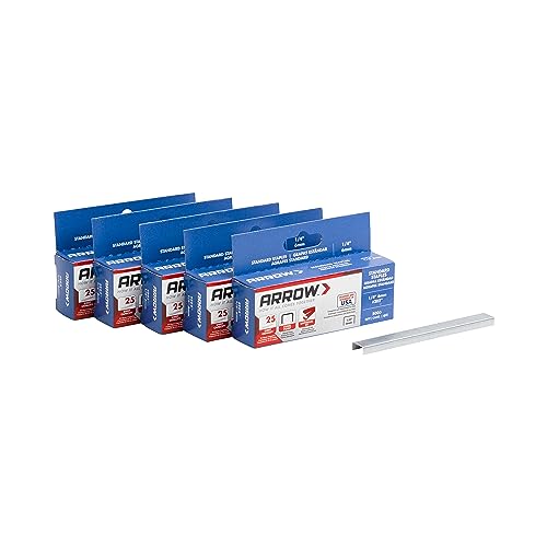 Arrow 202-EK Standard-Klammern, 6,35 mm Länge, Multipack, verzinkter Stahl, Bürobedarf für Schreibtischhefter für Business, Klassenzimmer, Heimbüro und Handwerk, 5 Stück, 5000 Stück pro Packung von Arrow
