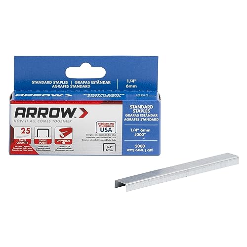 Arrow 202 Heftklammern aus verzinktem Stahl, nur für Schreibtischhefter, Bürobedarf für Schreibtischhefter für Geschäft, Klassenzimmer, Heimbüro und Handwerk, 5000 Stück von Arrow