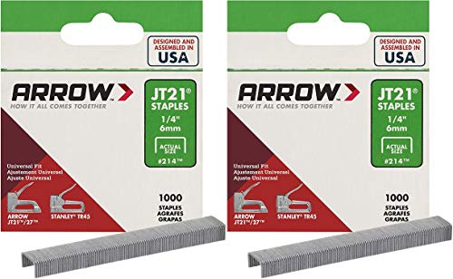 Arrow Fastener 214-2 Original JT21 1/4 Zoll Heftklammern, 1.000 Heftklammern, 2 Stück Arrow Fastener 214-2 Original JT21 1/4 Zoll Heftklammern, 1.000 Heftklammern, 2 Stück von Arrow
