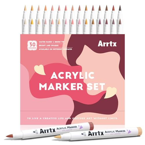 Arrtx Acrylstifte für Steine Bemalen, 30 Farben Hauttöne Acrylstifte Marker Set für Steinmalerei, Felsmalerei, Glas, Kunststoff, Holz Metall, schnell trocknend auf Wasserbasis acryl marker Arrtx Acrylstifte für Steine Bemalen, 30 Farben Hauttöne Acrylstifte Marker Set für Steinmalerei, Felsmalerei, Glas, Kunststoff, Holz Metall, schnell trocknend auf Wasserbasis acryl marker von Arrtx