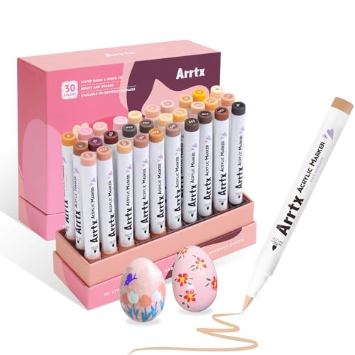 Arrtx Acrylstifte für Steine Bemalen, 30 Hautfarben Acrylstifte Marker, Malstifte für Künstler und Erwachsene, Pinselspitze Marker Stifte für Steinmalerei, Holz, Keramik, Glas, Leinwand, Met Arrtx Acrylstifte für Steine Bemalen, 30 Hautfarben Acrylstifte Marker, Malstifte für Künstler und Erwachsene, Pinselspitze Marker Stifte für Steinmalerei, Holz, Keramik, Glas, Leinwand, Met von Arrtx
