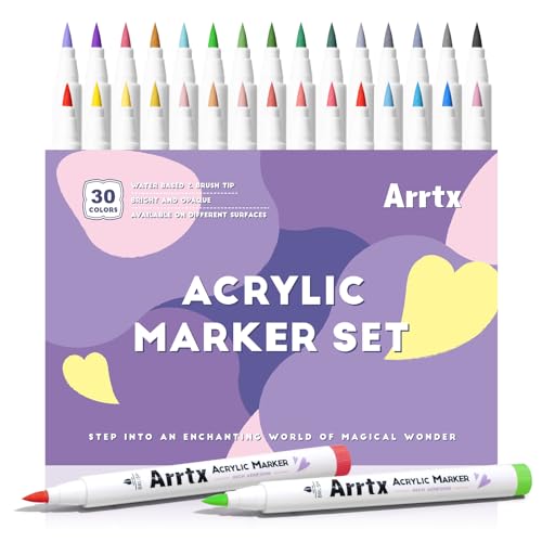 Arrtx Acrylstifte für Steine Wasserfest,30A Farben Acrylstifte Wasserfest,Acrylic Paint Marker Stifte Steine Bemalen Für Keramik, Glas,Stoff, Leinwand, Porzellan, Metall Arrtx Acrylstifte für Steine Wasserfest,30A Farben Acrylstifte Wasserfest,Acrylic Paint Marker Stifte Steine Bemalen Für Keramik, Glas,Stoff, Leinwand, Porzellan, Metall von Arrtx