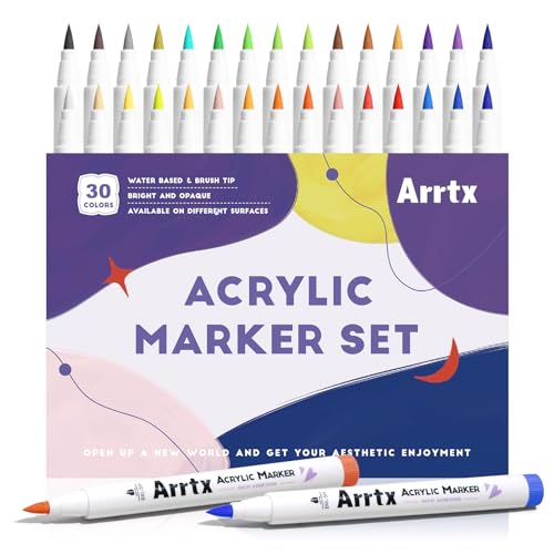 Arrtx Acrylstifte für Steine Wasserfest,30B Farben Acrylstifte Wasserfest,Acrylic Paint Marker Stifte Steine Bemalen Für Keramik, Glas,Stoff, Leinwand, Porzellan, Metall Arrtx Acrylstifte für Steine Wasserfest,30B Farben Acrylstifte Wasserfest,Acrylic Paint Marker Stifte Steine Bemalen Für Keramik, Glas,Stoff, Leinwand, Porzellan, Metall von Arrtx