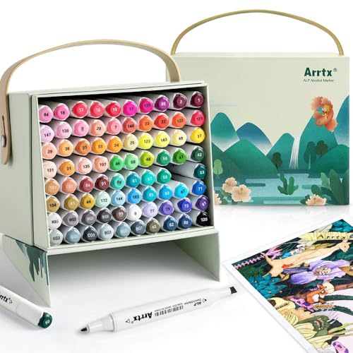 Arrtx Marker Stift mit 80 Farben, ALP Doppeltipps Graffiti Marker pen mit Tragebox für Entwürfe, Zeichnen, Skizzieren, Architektur, Anime, Kalligraphieren und Illustration Arrtx Marker Stift mit 80 Farben, ALP Doppeltipps Graffiti Marker pen mit Tragebox für Entwürfe, Zeichnen, Skizzieren, Architektur, Anime, Kalligraphieren und Illustration von Arrtx