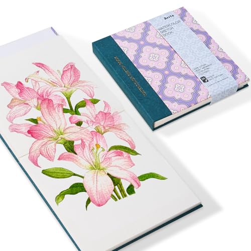 Arrtx Square Aquarellpapier Skizzenbuch, 5.47x5.47'', 140 LB, 300 GSM, 100% Baumwollpapier, Cold Press, 24 Blätter, Hardcover Aquarell Journal für den Einsatz als Reisebuch für Künstler Erwachsene Stu Arrtx Square Aquarellpapier Skizzenbuch, 5.47x5.47'', 140 LB, 300 GSM, 100% Baumwollpapier, Cold Press, 24 Blätter, Hardcover Aquarell Journal für den Einsatz als Reisebuch für Künstler Erwachsene Stu von Arrtx
