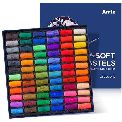 Arrtx Weiche Pastellkreide, 72 Farben, weich und hohe Haftung, für Künstler, Anfänger, traditionelle Kunstkreation, Kunstbedarf für Erwachsene, Malen, Zeichenmedien, Basteln von Arrtx