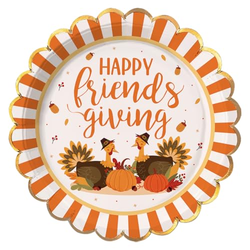 Friendsgiving Pappteller, 50 Stück, Einweg-Teller, Thanksgiving-Speiseteller, Happy Friendsgiving Party-Dekoration, lustige Herbst-Truthahn, Erntedankfest, Zuhause, Abendessen, Tischdekoration, 22,9 Friendsgiving Pappteller, 50 Stück, Einweg-Teller, Thanksgiving-Speiseteller, Happy Friendsgiving Party-Dekoration, lustige Herbst-Truthahn, Erntedankfest, Zuhause, Abendessen, Tischdekoration, 22,9 von Arsemica
