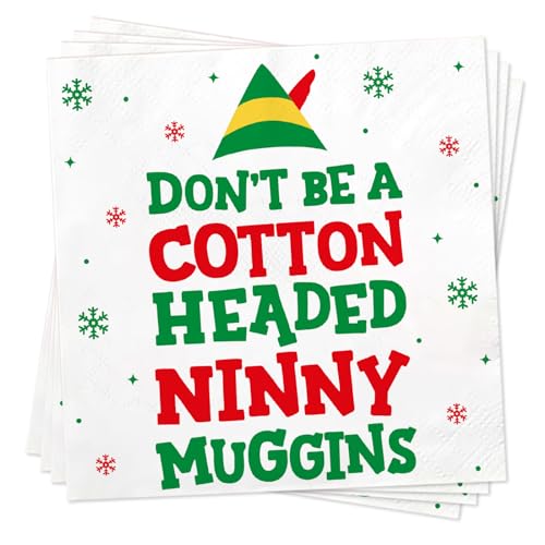 Lustige Weihnachts-Cocktail-Servietten, 50 Stück Elfen-Getränke-Papierservietten, Buddy der Elf, Weihnachts-Partyzubehör, Feiertags-Heim-Tischdekorationen, 3-lagig, 16,5 x 16,5 cm Lustige Weihnachts-Cocktail-Servietten, 50 Stück Elfen-Getränke-Papierservietten, Buddy der Elf, Weihnachts-Partyzubehör, Feiertags-Heim-Tischdekorationen, 3-lagig, 16,5 x 16,5 cm von Arsemica