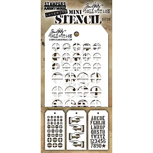 Art Gone Wild Tim Holtz Set mit 29 Schablonen, transparent, Mini von Stampers Anonymous