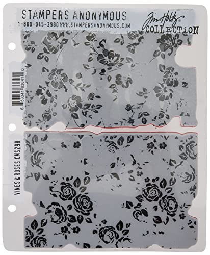 Art Gone Wild Tim Holtz Vines und Rosen selbst Gummi-Stempel-Set, Mehrfarbig von Stampers Anonymous