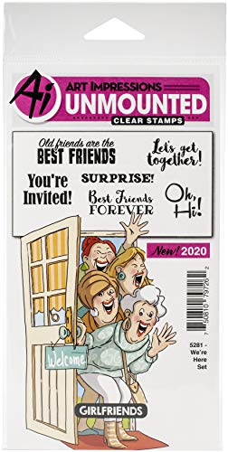 ART IMPRESSIONS Girlfriends Stempel "We're here, We're Here, One Size von Art Impressions