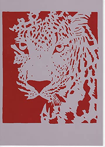 Schablone Leopard zum Malen und Zeichnen A4, 21 x 29 cm, Stencil, Panther Großkatze von Art LIFE