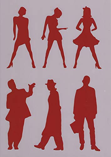 Schablone Menschen - Malvorlage für Malen, Zeichnen, Stencil Art - Männer & Frauen Motiv - A4, 21 x 29 cm von Art LIFE