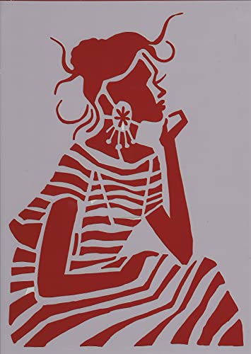 Schablone Romantische Frau zum Malen und Zeichnen A4, 21 x 29 cm, Stencil von Art LIFE