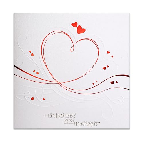 Art Nuvo HOCHZEITSEINLADUNGEN - SATZ 20 St, 135x135mm MIT BEDRUCKBAREN EINLAGEN UND UMSCHLÄGEN FÜR HOCHZEIT – ROTE FOLIE, GEPRESSTES MUSTER AUF METALLICPAPIER, ZAP_DE_07 Art Nuvo HOCHZEITSEINLADUNGEN - SATZ 20 St, 135x135mm MIT BEDRUCKBAREN EINLAGEN UND UMSCHLÄGEN FÜR HOCHZEIT – ROTE FOLIE, GEPRESSTES MUSTER AUF METALLICPAPIER, ZAP_DE_07 von art nuvo