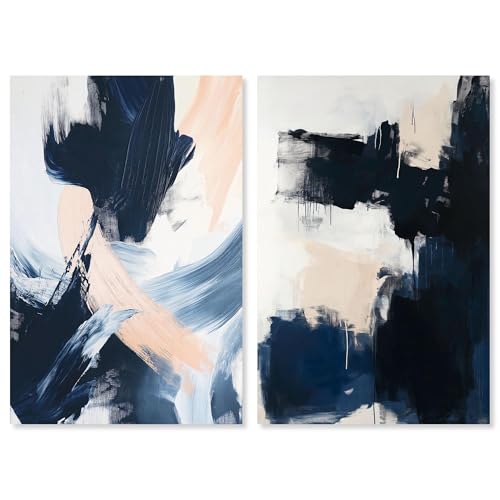 Art Remedy Blaues Pinsel-Set, Leinwand, Set mit 2 luxuriösen abstrakten Sets, Galerieverpackung, 40,6 x 61 cm Art Remedy Blaues Pinsel-Set, Leinwand, Set mit 2 luxuriösen abstrakten Sets, Galerieverpackung, 40,6 x 61 cm von Art Remedy