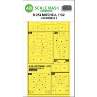 B-25J Mitchell - One-sided mask [HK Models] von Art Scale Kit