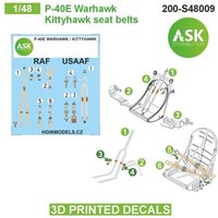 P-40E Warhawk / Kittyhawk seat belts - 3D printed decals P-40E Warhawk / Kittyhawk seat belts - 3D printed decals von Art Scale Kit