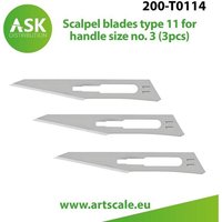 Scalpel blades type 11 for handle size no. 3 (3pcs) von Art Scale Kit