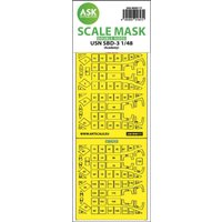 USN SBD-3 - Double-sided express mask, self-adhesive and pre-cutted [Academy] von Art Scale Kit
