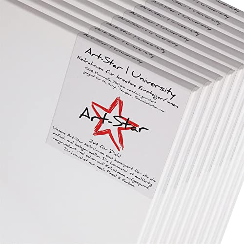 Art-Star 10x University KEILRAHMEN 40x50 cm | Leinwände auf Keilrahmen 40x50 cm | Leinwandtuch vorgrundiert, malfertige bespannte rechteckige Keilrahmen mit Leinwand zum bemalen von Art-Star