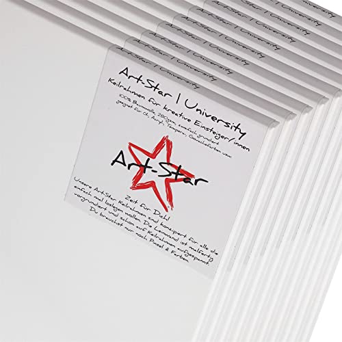 Art-Star 10x University KEILRAHMEN 60x60 cm | Leinwände auf Keilrahmen 60x60 cm | Leinwandtuch vorgrundiert, malfertige bespannte quadratische Keilrahmen mit Leinwand zum malen von Art-Star