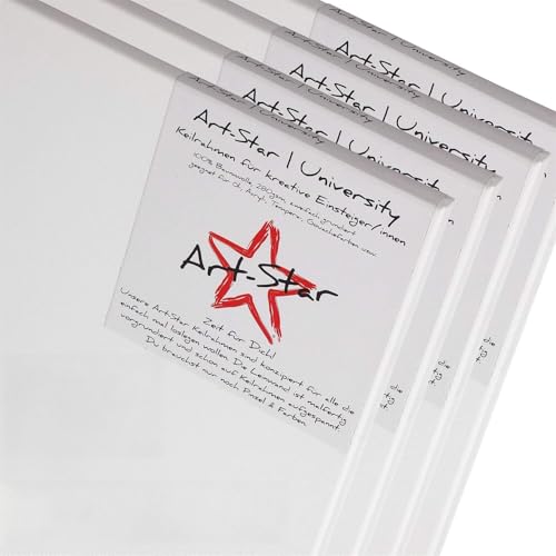 Art-Star 4x UNIVERSITY KEILRAHMEN 50x70 cm | Leinwände vorgrundiert, malfertige bespannte rechteckige Leinwand zum Malen von Art-Star