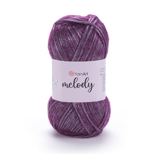 220 Meter Packung mit 2 Art of Yarn Häkeln, Stricken, metallischer Glanz, weiches Kammgarn, 3 Baby-Plüsch, Acryl, 9 % Wolle, 21 % Acryl, 70 % Polyamid, 100 g x 2 100 g, 250 m x 2 glänzend glitzernd von Art of Yarn
