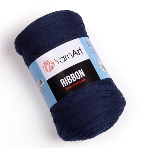 Art of Yarn T-Shirt-Garn, 60 % Baumwolle, zum Häkeln, Stricken, weich, grob, 40 % Polyester, Anfänger-T-Shirt, 500 g, Untersetzer, perfekte Taschen, Körbe, Decken, Heimdekoration, Marineblau 9784 Art of Yarn T-Shirt-Garn, 60 % Baumwolle, zum Häkeln, Stricken, weich, grob, 40 % Polyester, Anfänger-T-Shirt, 500 g, Untersetzer, perfekte Taschen, Körbe, Decken, Heimdekoration, Marineblau 9784 von Art of Yarn