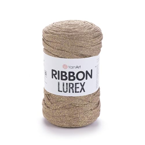 Art of Yarn T-Shirt-Garn Lurex % 60 Baumwolle zum Häkeln, Stricken, grob, glitzernd, metallischer Stoff, Anfänger-T-Shirt, 500 g, 220 m, Untersetzer, perfekte Taschen, Körbe, Heimdekoration, 2 Stück Art of Yarn T-Shirt-Garn Lurex % 60 Baumwolle zum Häkeln, Stricken, grob, glitzernd, metallischer Stoff, Anfänger-T-Shirt, 500 g, 220 m, Untersetzer, perfekte Taschen, Körbe, Heimdekoration, 2 Stück von Art of Yarn