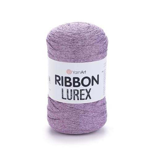 Art of Yarn T-Shirt-Garn Lurex % 60 Baumwolle zum Häkeln, Stricken, grob, glitzernd, metallischer Stoff, Anfänger-T-Shirt, 500 g, 220 m, Untersetzer, perfekte Taschen, Körbe, Heimdekoration, 2 Stück Art of Yarn T-Shirt-Garn Lurex % 60 Baumwolle zum Häkeln, Stricken, grob, glitzernd, metallischer Stoff, Anfänger-T-Shirt, 500 g, 220 m, Untersetzer, perfekte Taschen, Körbe, Heimdekoration, 2 Stück von Art of Yarn