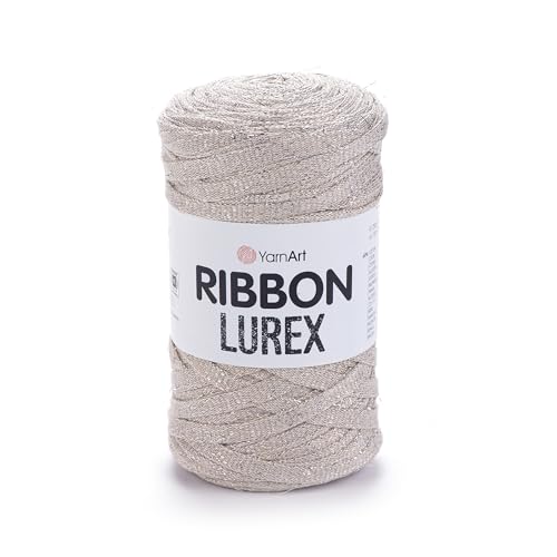 Art of Yarn T-Shirt-Garn Lurex %60 Baumwolle zum Häkeln, Stricken, grob, glitzernd, metallischer Stoff, Anfänger-T-Shirt, 500 g, 220 m, Untersetzer, perfekte Taschen, Körbe, Heimdekoration, 2 Stück Art of Yarn T-Shirt-Garn Lurex %60 Baumwolle zum Häkeln, Stricken, grob, glitzernd, metallischer Stoff, Anfänger-T-Shirt, 500 g, 220 m, Untersetzer, perfekte Taschen, Körbe, Heimdekoration, 2 Stück von Art of Yarn