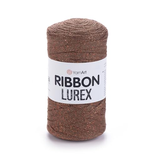Art of Yarn T-Shirt-Garn Lurex % 60 Baumwolle zum Häkeln, Stricken, grob, glitzernd, metallischer Stoff, Anfänger-T-Shirt, 500 g, 220 m, Untersetzer, perfekte Taschen, Körbe, Heimdekoration, 2 Stück Art of Yarn T-Shirt-Garn Lurex % 60 Baumwolle zum Häkeln, Stricken, grob, glitzernd, metallischer Stoff, Anfänger-T-Shirt, 500 g, 220 m, Untersetzer, perfekte Taschen, Körbe, Heimdekoration, 2 Stück von Art of Yarn
