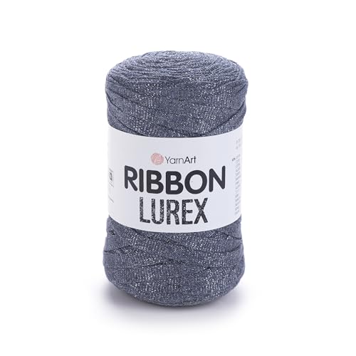 Art of Yarn T-Shirt-Garn Lurex % 60 Baumwolle zum Häkeln, Stricken, grob, glitzernd, metallischer Stoff, Anfänger-T-Shirt, 500 g, 220 m, Untersetzer, perfekte Taschen, Körbe, Heimdekoration, 2 Stück Art of Yarn T-Shirt-Garn Lurex % 60 Baumwolle zum Häkeln, Stricken, grob, glitzernd, metallischer Stoff, Anfänger-T-Shirt, 500 g, 220 m, Untersetzer, perfekte Taschen, Körbe, Heimdekoration, 2 Stück von Art of Yarn