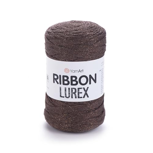 Art of Yarn T-Shirt-Garn Lurex % 60 Baumwolle zum Häkeln, Stricken, grob, glitzernd, metallischer Stoff, Anfänger-T-Shirt, 500 g, 220 m, Untersetzer, perfekte Taschen, Körbe, Heimdekoration, 2 Stück Art of Yarn T-Shirt-Garn Lurex % 60 Baumwolle zum Häkeln, Stricken, grob, glitzernd, metallischer Stoff, Anfänger-T-Shirt, 500 g, 220 m, Untersetzer, perfekte Taschen, Körbe, Heimdekoration, 2 Stück von Art of Yarn