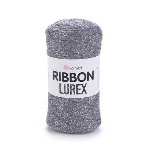 Art of Yarn T-Shirt-Garn Lurex % 60 Baumwolle zum Häkeln, Stricken, grob, glitzernd, metallischer Stoff, Anfänger-T-Shirt, 500 g, 220 m, Untersetzer, perfekte Taschen, Körbe, Heimdekoration, 2 Stück Art of Yarn T-Shirt-Garn Lurex % 60 Baumwolle zum Häkeln, Stricken, grob, glitzernd, metallischer Stoff, Anfänger-T-Shirt, 500 g, 220 m, Untersetzer, perfekte Taschen, Körbe, Heimdekoration, 2 Stück von Art of Yarn