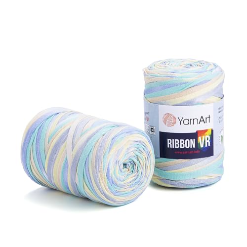 Art of Yarn T-Shirt-Garn VR%60 Baumwolle zum Häkeln, Stricken, grob, metallischer Stoff, Anfänger-T-Shirt, 500 g, Untersetzer, perfekte Taschen, Körbe, Heimdekoration, 2 Stück, Pastell-Traum 9924 Art of Yarn T-Shirt-Garn VR%60 Baumwolle zum Häkeln, Stricken, grob, metallischer Stoff, Anfänger-T-Shirt, 500 g, Untersetzer, perfekte Taschen, Körbe, Heimdekoration, 2 Stück, Pastell-Traum 9924 von Art of Yarn